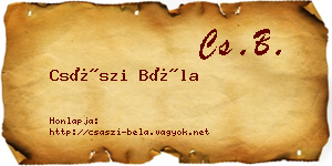 Császi Béla névjegykártya