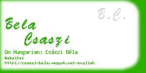bela csaszi business card